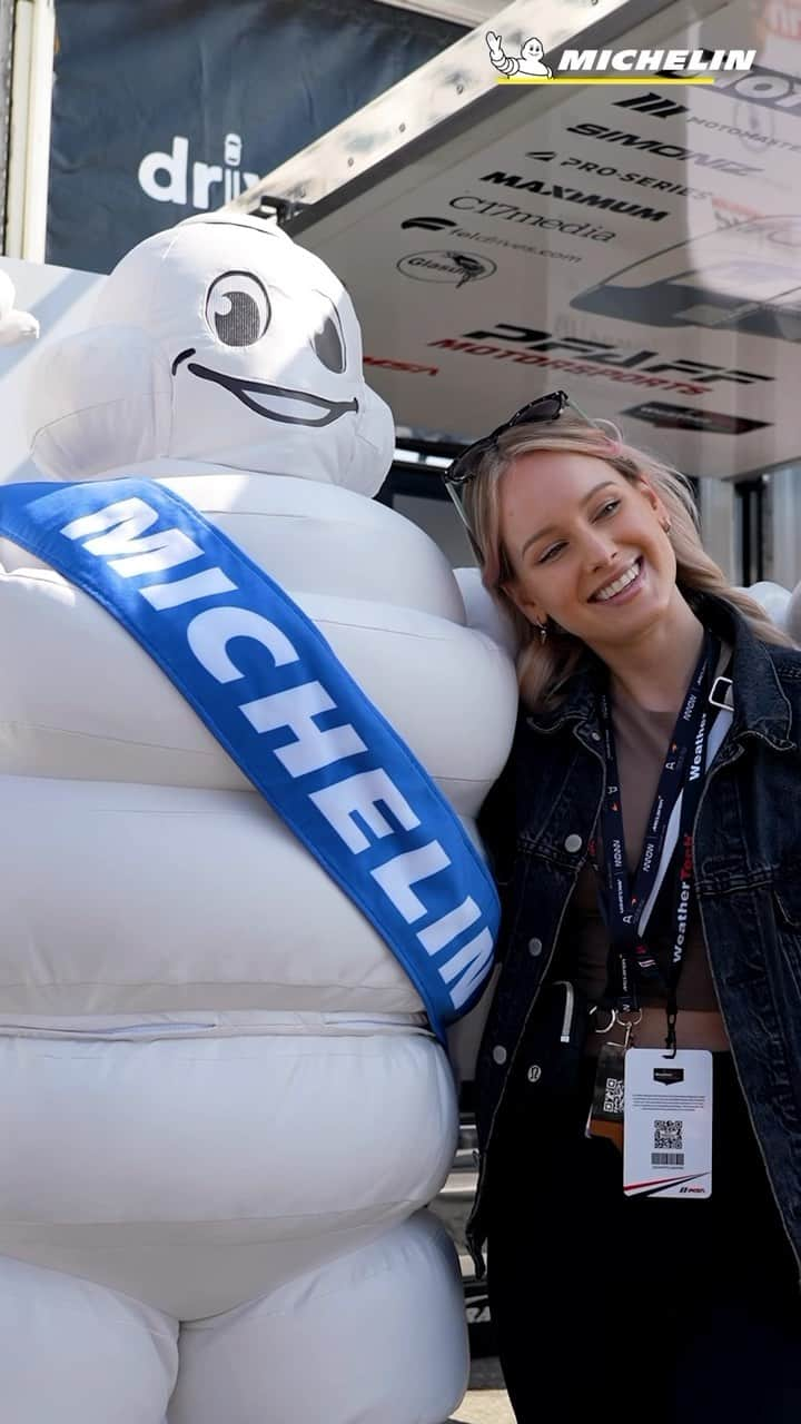 ミシュランのインスタグラム：「Just two friends exploring the IMSA paddock at the Acura Grand Prix of Long Beach 🫶.   #MichelinMotorsport #Michelin #IMSA #agplb #racing #longbeach #grandprix」