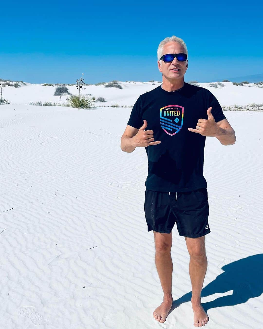 パトリック・ファビアンのインスタグラム：「Rooting for @newmexicoutd from #whitesandsnationalpark  #somosunidos ⚽️  #newmexico @whitesandsnps  @visitabq  @visitlascruces」