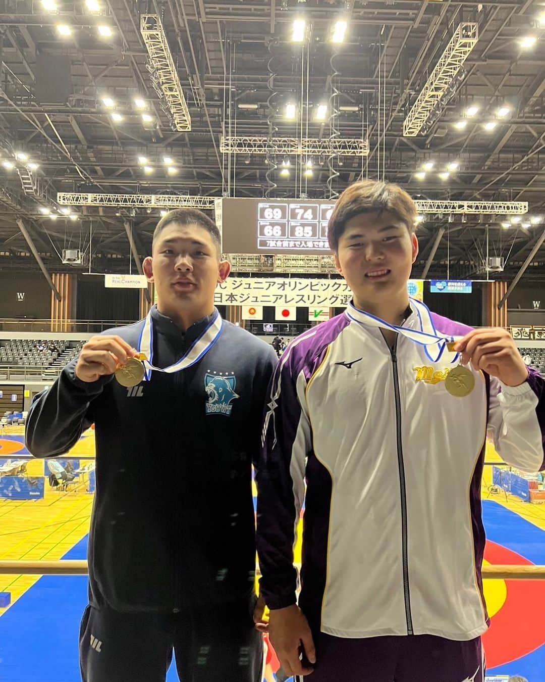 高田延彦さんのインスタグラム写真 - (高田延彦Instagram)「昨日の横浜武道館.JOC杯ジュニアオリンピックカップ(U-20)で道場卒業生が出場。 フリースタイル86kg級 優勝🏅 五十嵐文彌(山梨学院大学)  フリースタイル92kg級 優勝🏅 菊地一瑳(明治大学)  グレコローマン60kg級 2回戦敗退 大舘一咲(法政大学)  頑張ってるなー。 皆んなお疲れさん！優勝の文彌、一瑳おめでとう！  #髙田道場　#卒業生　#五十嵐文彌　#菊地一瑳　#大舘一咲　#佐藤亮太　#たくましい　#あどけない顔は変わらず　#joc杯　#u20 　#頑張った　#enjoy  #thanks  #peace」4月16日 10時47分 - takada_nobuhiko