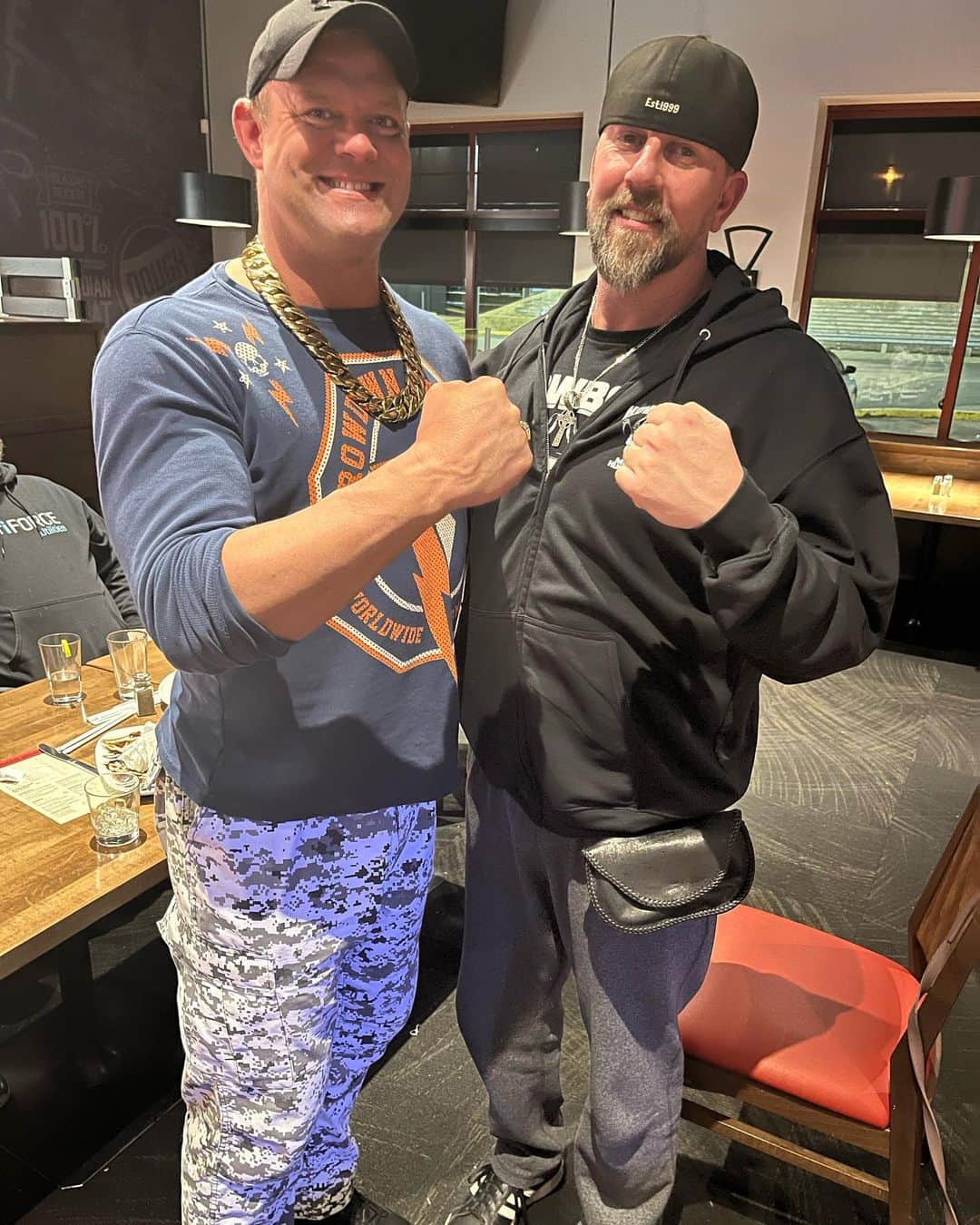 デイビーボーイ・スミス・ジュニアのインスタグラム：「Me and ol’ “Hangman Hughes” Mike Hughes from tonight in Sydney Nova Scotia. Great seeing Mike tonight, Haven’t seen him since Sept. 2005 New Japan tour 🇯🇵 🤝 🇨🇦」