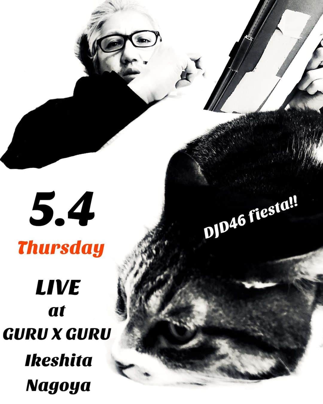 イマイアキノブのインスタグラム：「🩸5.4(祝・木) @ 名古屋 池下 GURUxGURU  DJD46 fiesta!! 『イマイアキノブ 独演』  開場18:30 開演19:00 前売¥3500 当日¥4000 別途飲物代  予約 ardbeg7777777@yahoo.co.jp (件名に『5/4 イマイアキノブ独演 』 本文に参加される方のフルネーム  電話番号を記入願います)  問い GURUxGURU  ☎︎ 052-764-9696 名古屋市千種区池下1丁目4-23 アミュゾンビル 1F  #guruxguru  #イマイアキノブ  ##livemusic」