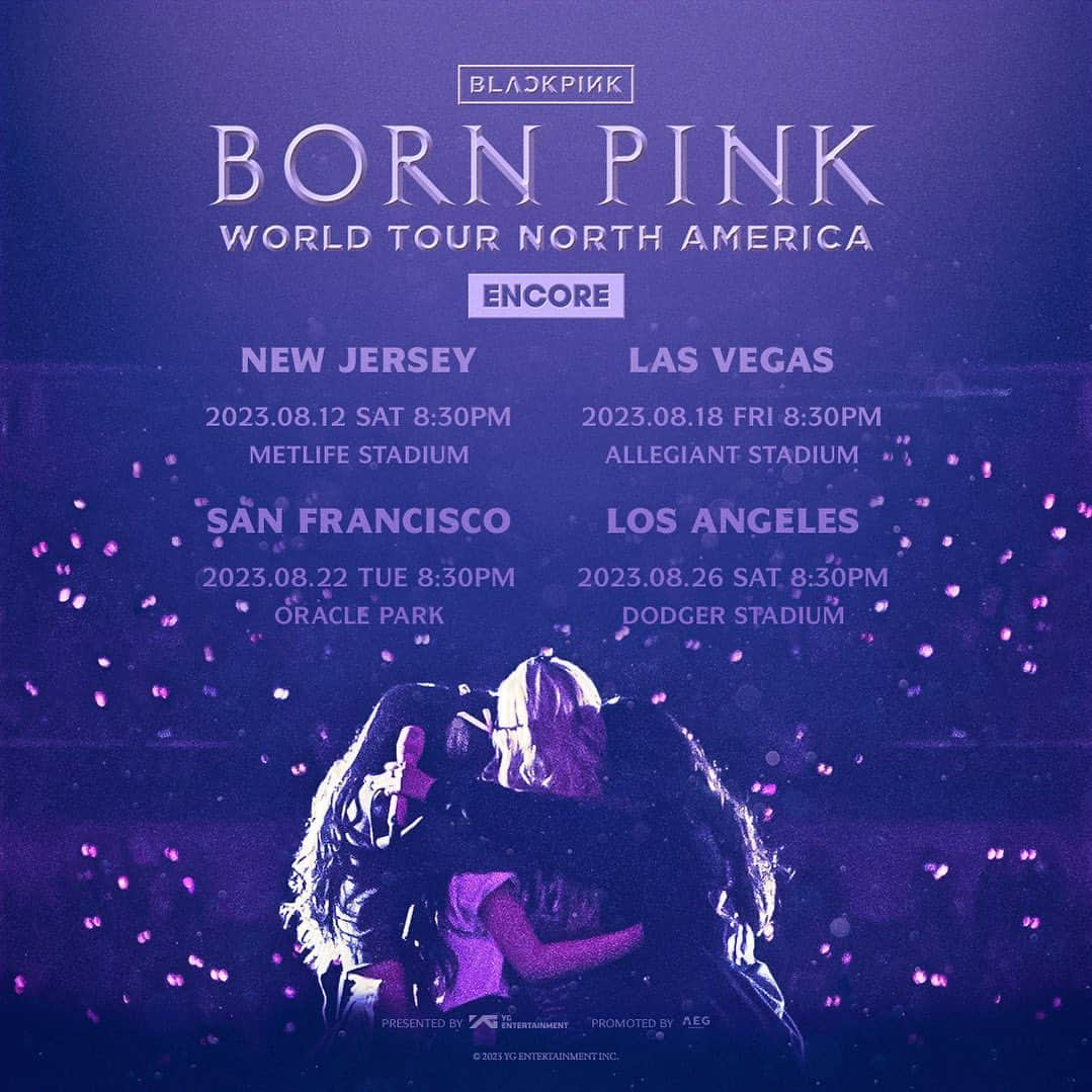 BLACKPINKのインスタグラム：「#BLACKPINK #블랙핑크 #BORNPINK #BLACKPINK_WORLDTOUR #BLACKPINK_BORNPINK #NORTH_AMERICA #ENCORE #POSTER #YG」