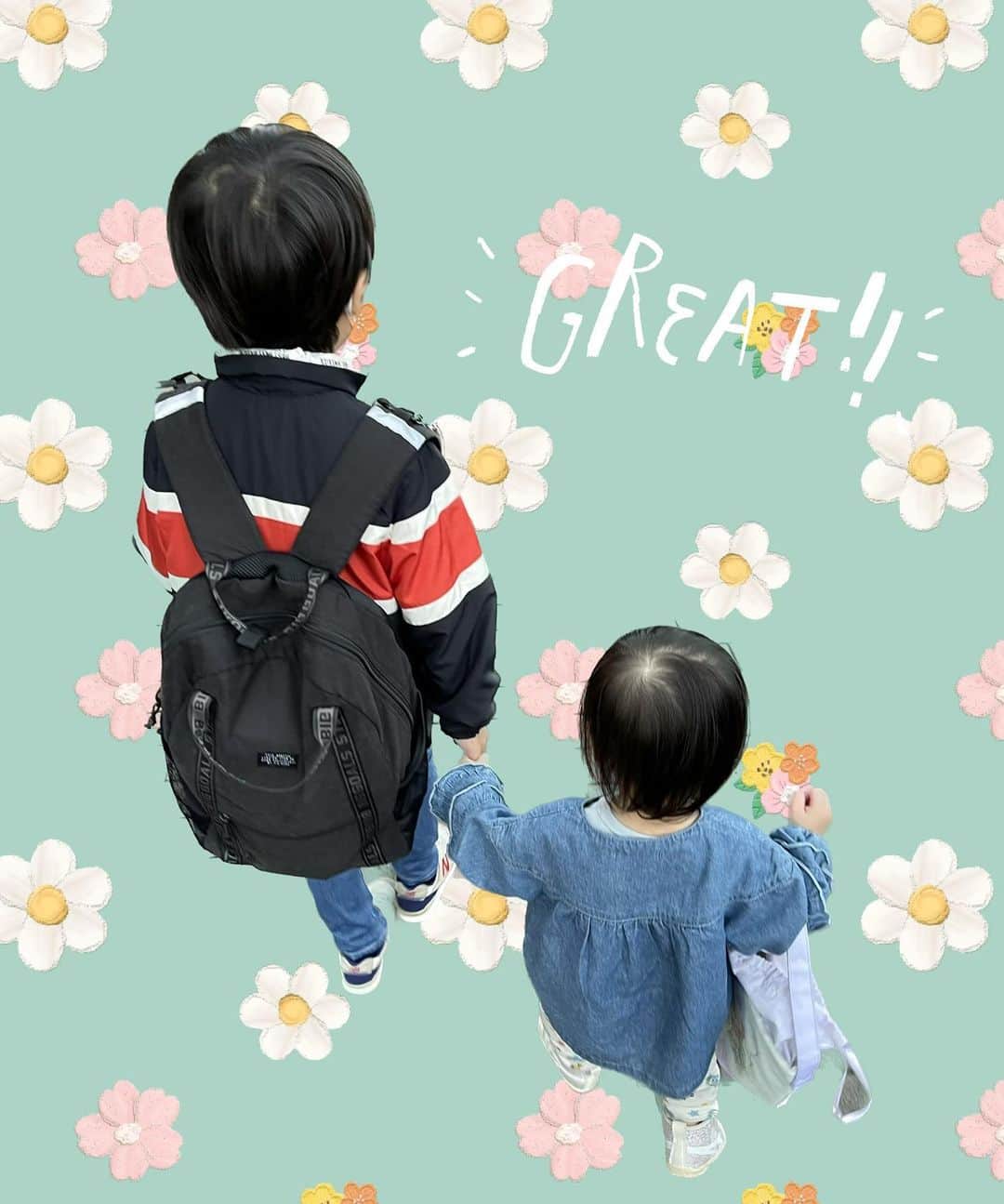 恒松あゆみのインスタグラム：「今日の兄妹。  息子の晴れ男っぷりに改めて感心した日曜日。  仲良しな2人に癒されるかあちゃんです。   #6歳5ヶ月   #1歳8ヶ月」
