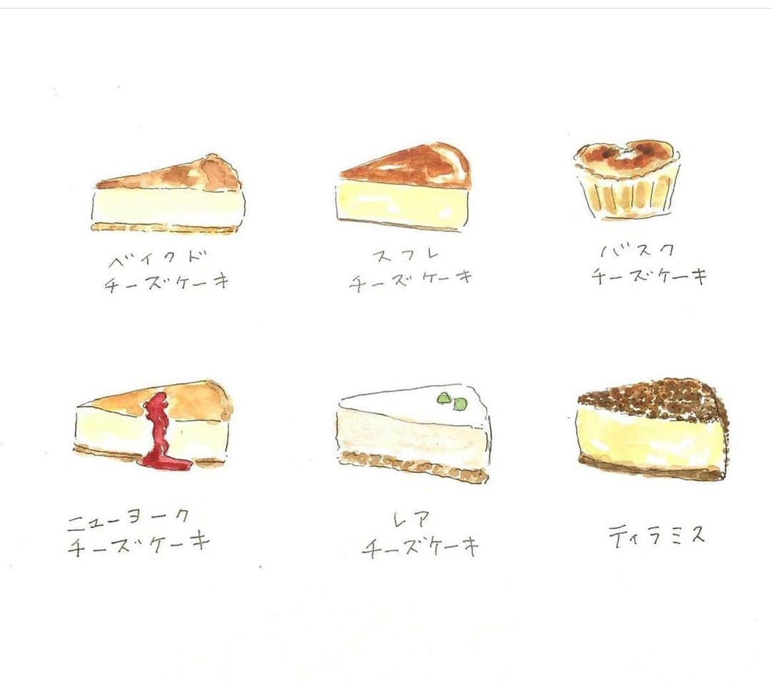 ハルペイさんのインスタグラム写真 - (ハルペイInstagram)「😌 久しぶりにチーズケーキ食べたよ😁✨ どのタイプが好きー？ #レアチーズケーキ  #食べたよ #美味しかった . #cheesecake  #チーズケーキ #食べ物イラスト  .  #sketch#sketchbook #watercolor  #harupei#ハルペイ#なdoodle#draw#drawing#illustrator#illustration#japan#絵#雑貨#湘南#イラスト#イラストレーター#插畫#插畫家#ゆるい#茅ヶ崎」4月16日 20時58分 - harupeipei