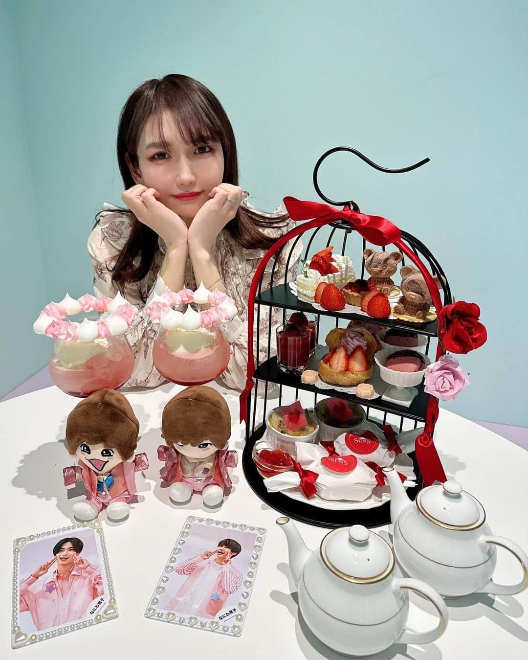 のインスタグラム：「. かわいいアフヌンだった💙💜 今はまた違うアフヌンになったみたいなのでまた行きたい🥰  . #名古屋カフェ#名古屋アフタヌーンティー#名古屋#栄カフェ#伏見カフ#丸の内カフェ#sun5cafe#アフタヌーンティー#推し活#推し活カフェ#なにわ男子#藤原丈一郎#高橋恭平#afternoontea#アフヌン#ヌン活」