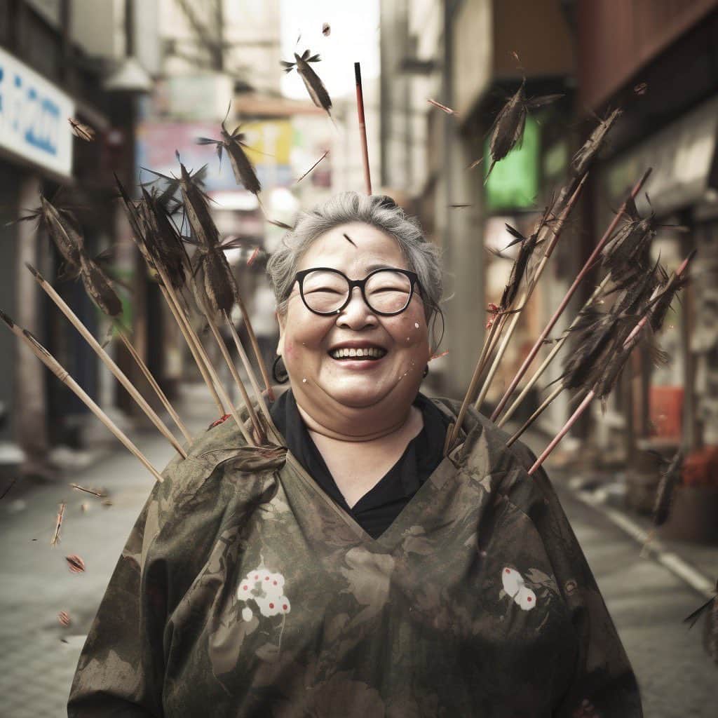 シモダ テツヤさんのインスタグラム写真 - (シモダ テツヤInstagram)「矢が刺さってるけど笑顔が素敵な夫婦」4月16日 21時49分 - shimoda
