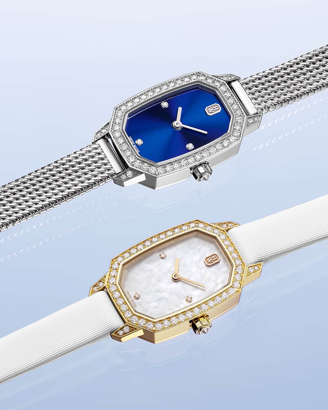 ハリー・ウィンストンのインスタグラム：「The diverse iterations of the Harry Winston Emerald timepieces, with their bespoke bracelets, beautifully reflect your individual style. Give your watch its own personality by tapping the link in bio. #HWEmerald #HarryWinston」
