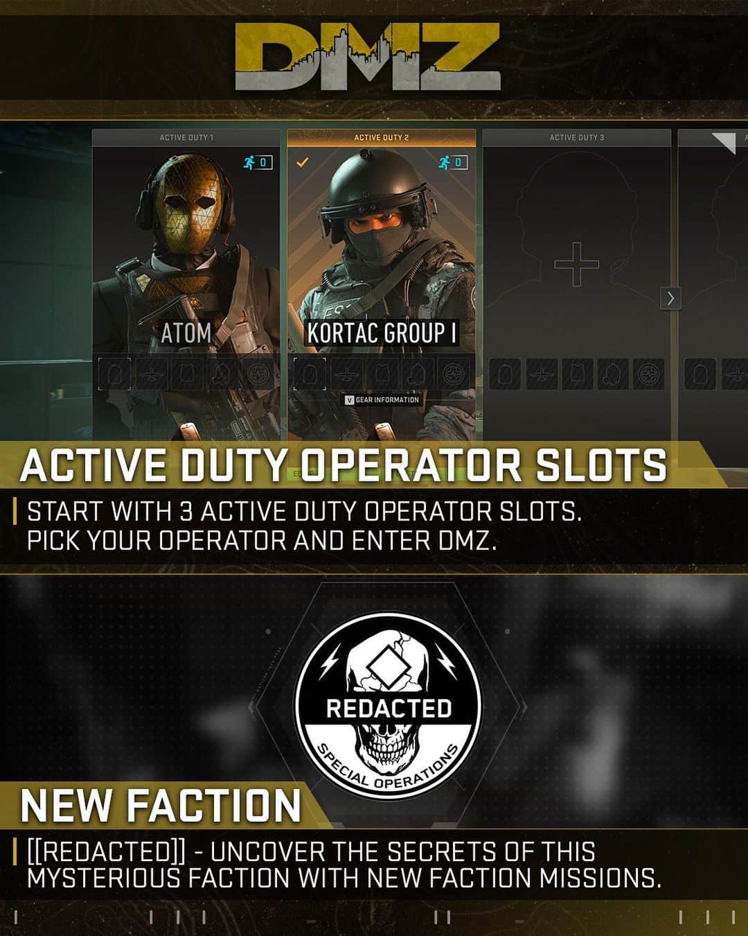 Call of Dutyさんのインスタグラム写真 - (Call of DutyInstagram)「The faction war continues across all Exclusion Zones.  Season 03 DMZ is the perfect time to drop in and experience new features that will fundamentally change how Operators can stock up on Contraband, Keys, and other equipment.」4月17日 2時30分 - callofduty