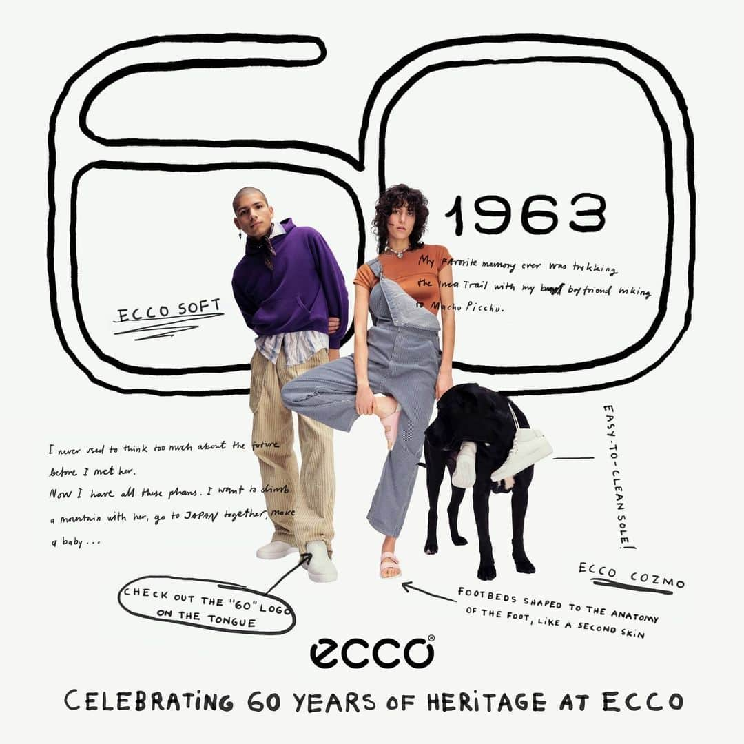 エコーのインスタグラム：「Celebrating families since 1963.   Check out the all new ECCO SOFT 60, bringing together 60 years of design and innovation for a new generation.」