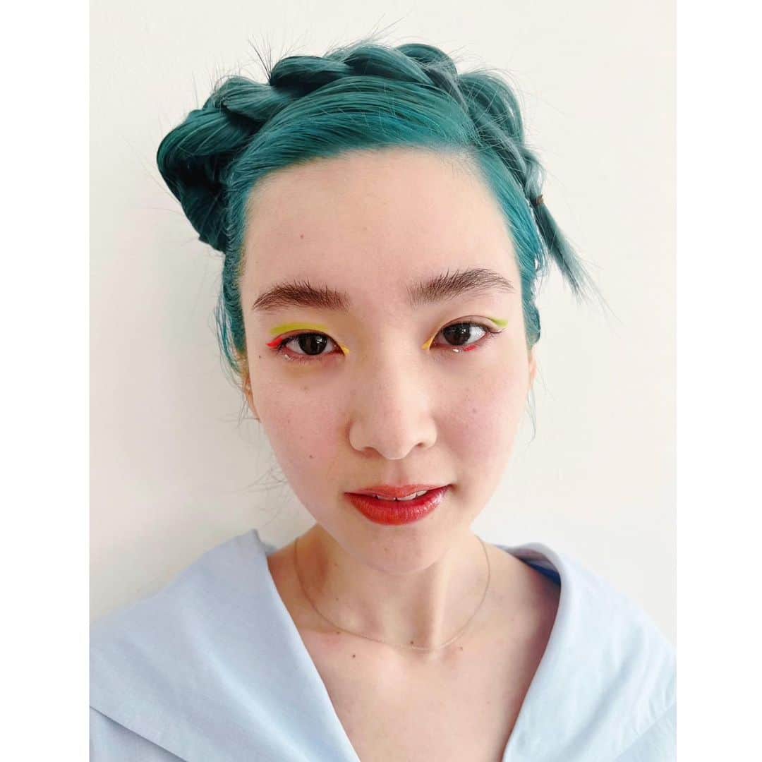 佐川理佳のインスタグラム：「💙💚🤍💛🧡 off shot @bbeaut_beams @shiseidopro_jpn  @hanano_023」