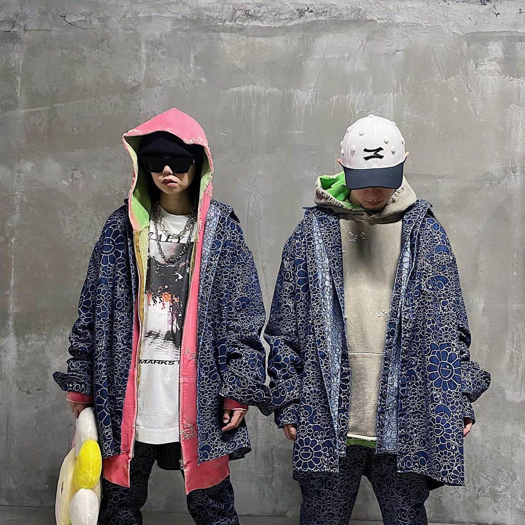 Flowers and Skulls Jacquard Denim Haori