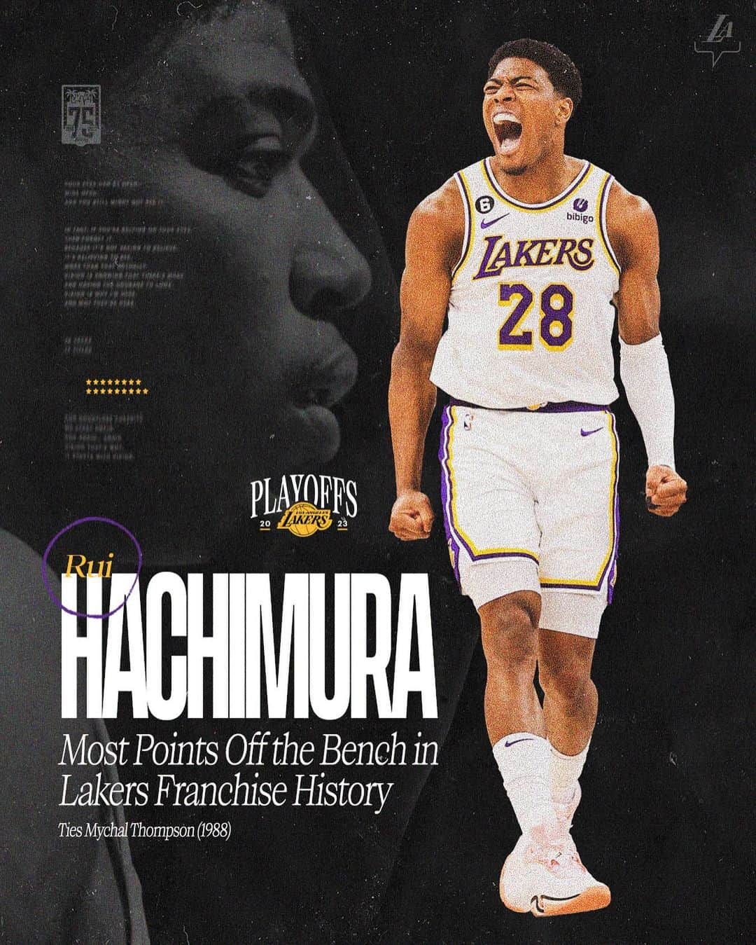 Los Angeles Lakersさんのインスタグラム写真 - (Los Angeles LakersInstagram)「Hachimura History」4月17日 6時35分 - lakers