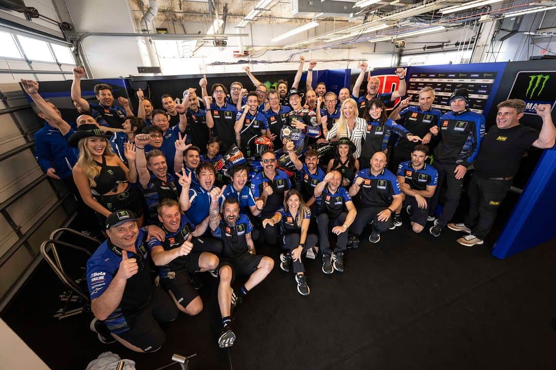 のインスタグラム：「Podium celebrations in our garage 🙌  #MonsterYamaha | #MotoGP | #AmericasGP」