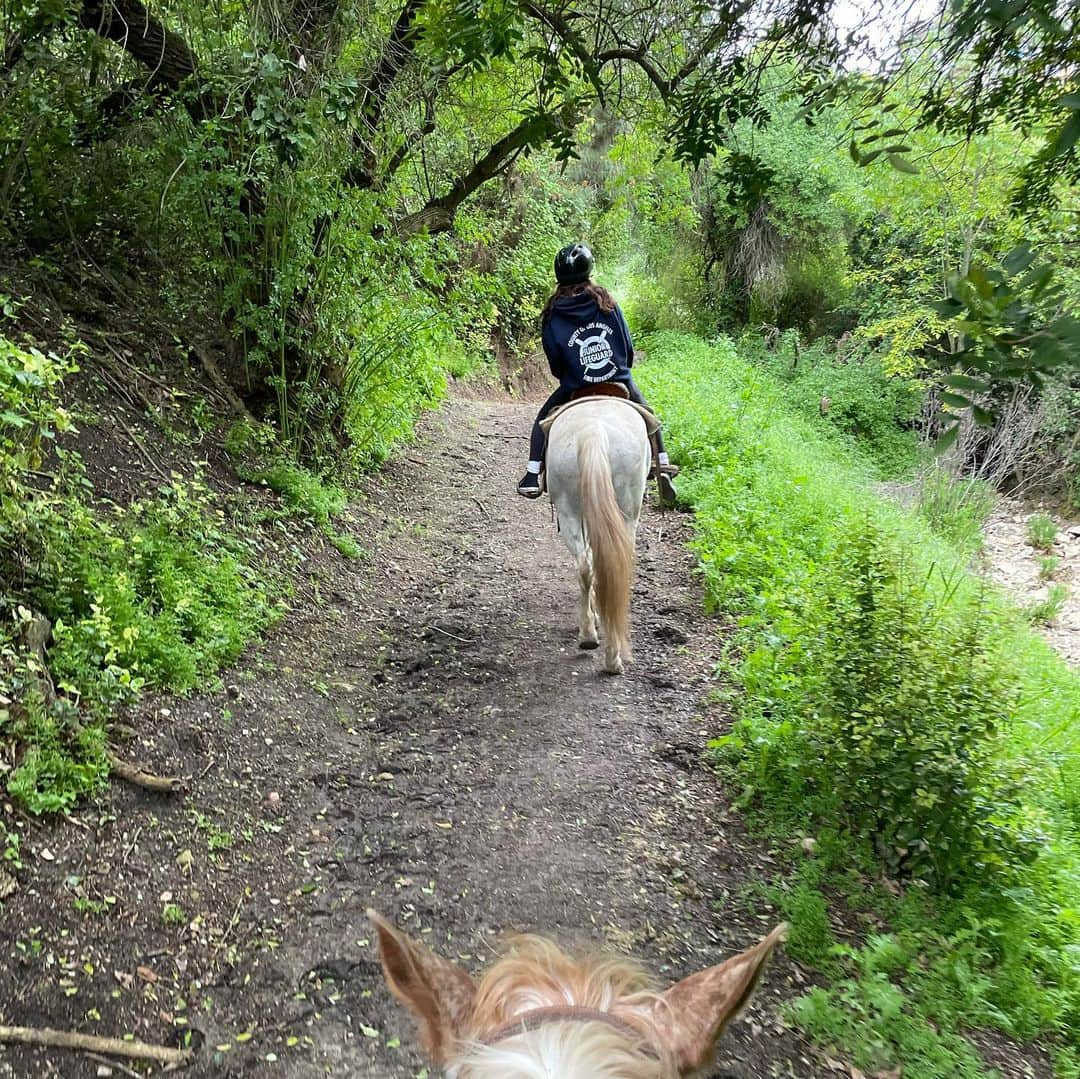 コンスタンス・マリーさんのインスタグラム写真 - (コンスタンス・マリーInstagram)「Last Spring Break vacay photo dump!! Horseback riding!!! Been ages! Something I used to share with my father and now I share with my daughter!!  This is my horse Axl! Who was more interested in eating than riding! Maaaaybe he’s on Spring Break as well?🤔🐎 #Sunday #Funday #SpringBreak #horsebackriding #Fun #momdaughter #Cowgals #Horses #Wildflowers」4月17日 9時29分 - goconstance