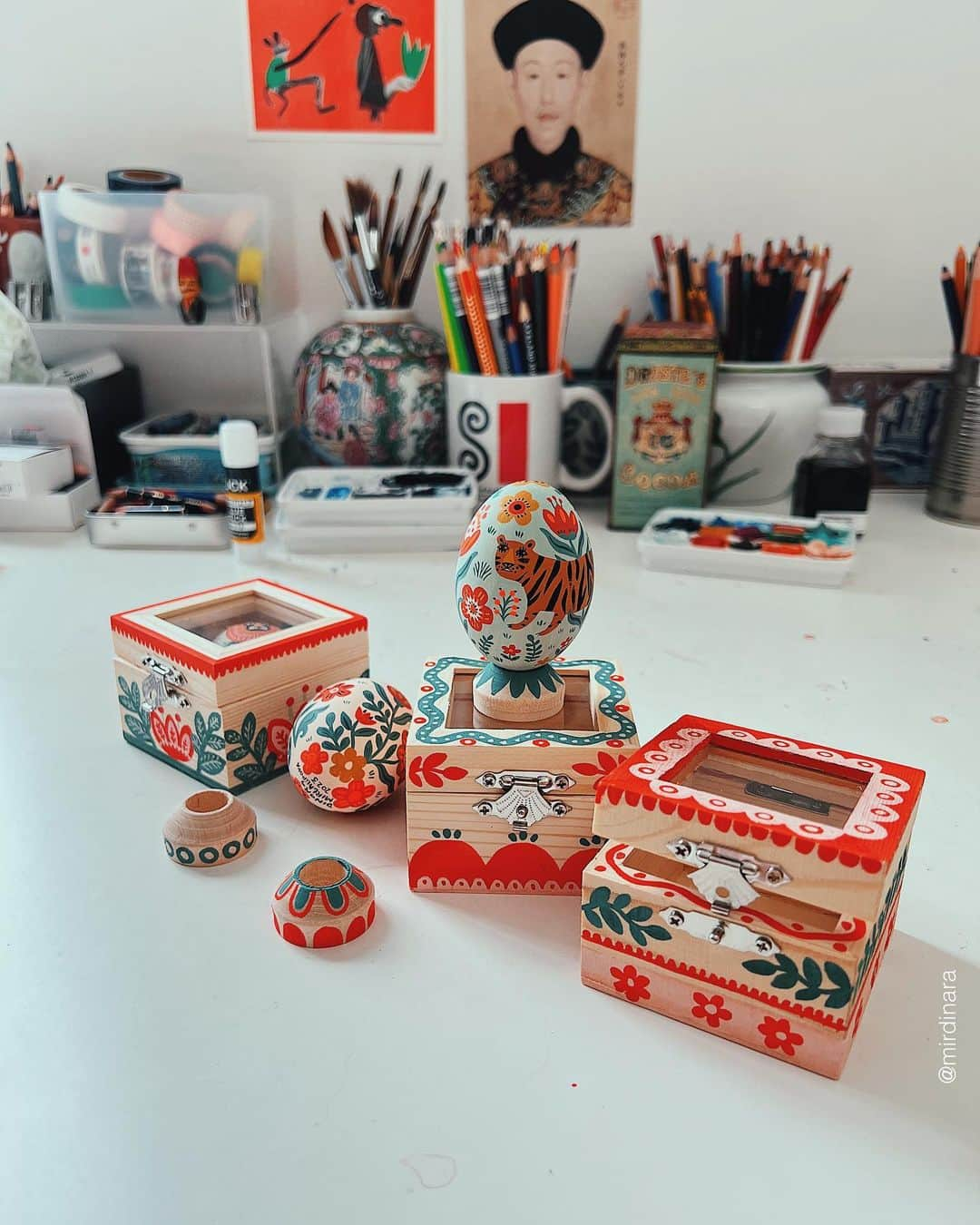 Dinara Mirtalipovaのインスタグラム：「Little boxes for Easter eggs   #mirdinaraeggs #mirdinara #folkart #eastereggs」