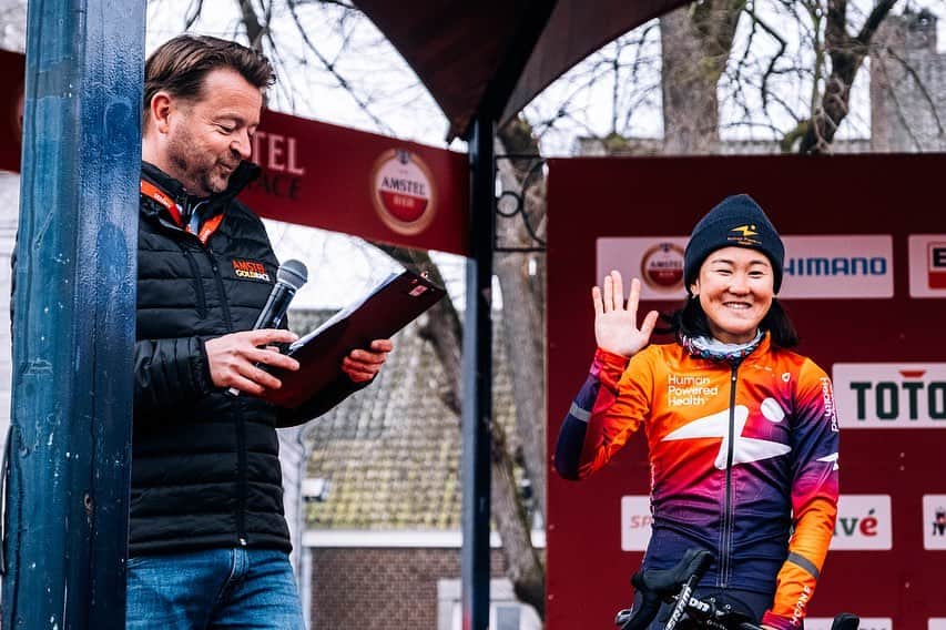 與那嶺恵理のインスタグラム：「Came with High (Hi) ❤️👋🏻to Maastricht ➿ Ended with Rough, Low&Empty 💔in Valkenburg 😢 . . 💬 Yesterday, my digestion was not going well from beginning of the race, vomited every single gels🤮 couldn’t eat&drink at all unfortunately and after the race at night everything went out by broken stomach 😮‍💨 Now all okay😇 . . I have nerve race well in my most favorite place in Europe 😢 I don’t know why but this is what it is.  . . Anyway! Keep believing, Keep fighting till I see something lightning ⚡️ from my spring campaign 👊🏻  🔜on Wednesday, Infamous HUY 🏹  . .  📸: @oskarsbrook  #今日のエリさん　#HumanPoweredHealth」