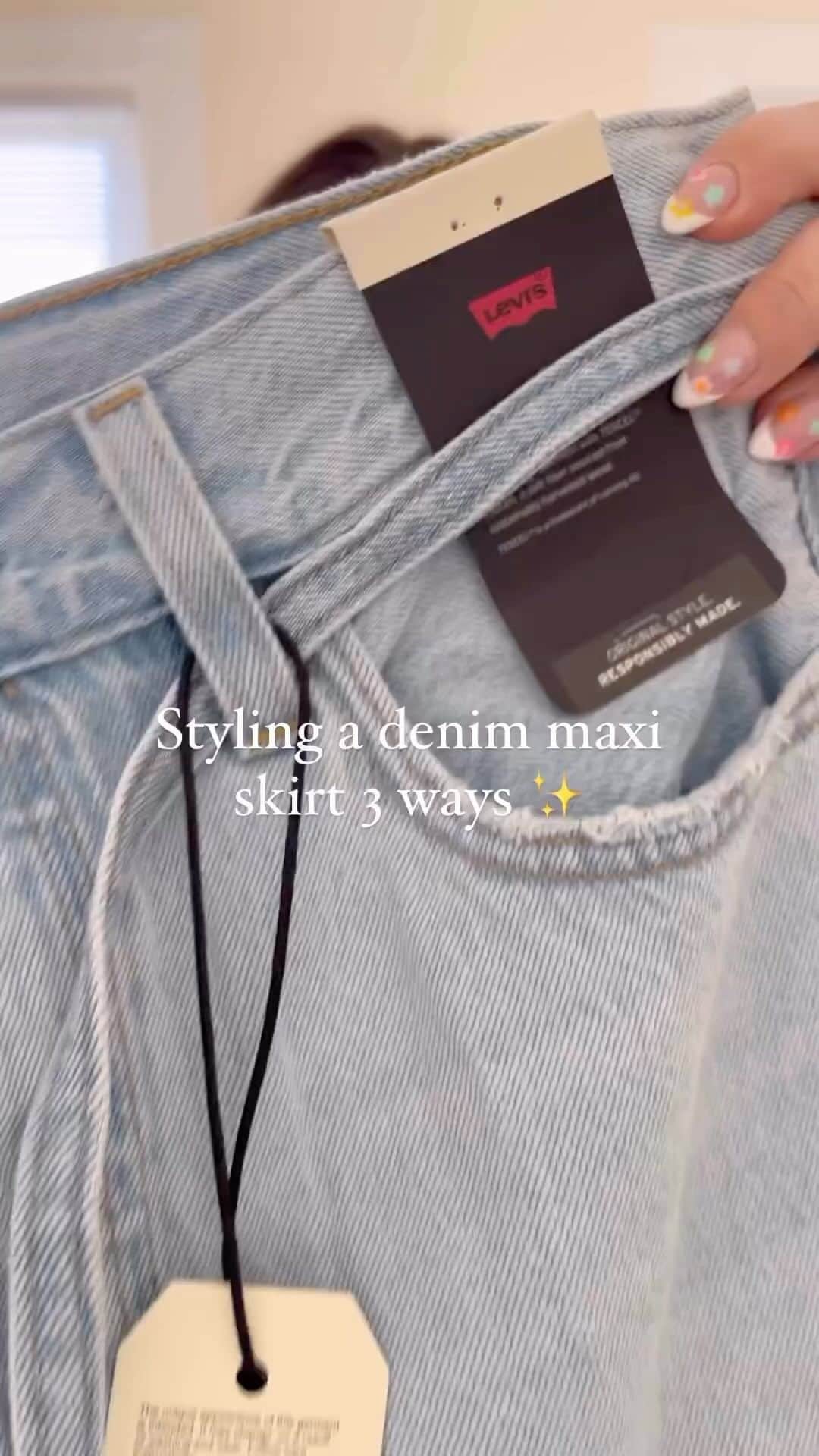 Macy'sのインスタグラム：「The maxi denim #skirt is this season’s hottest trend. Here #MacysStyleCrew ambassador @_raw_design shows you how to style it three different ways. Will you be adding this skirt to your cart? #SpringOutfit」