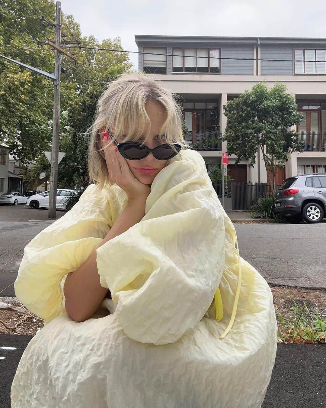 The Outnetのインスタグラム：「Discover the dreamiest of dresses from @ceciliebahnsen, made using up-cycled materials. Shop more from the exclusive collection at our link in bio」