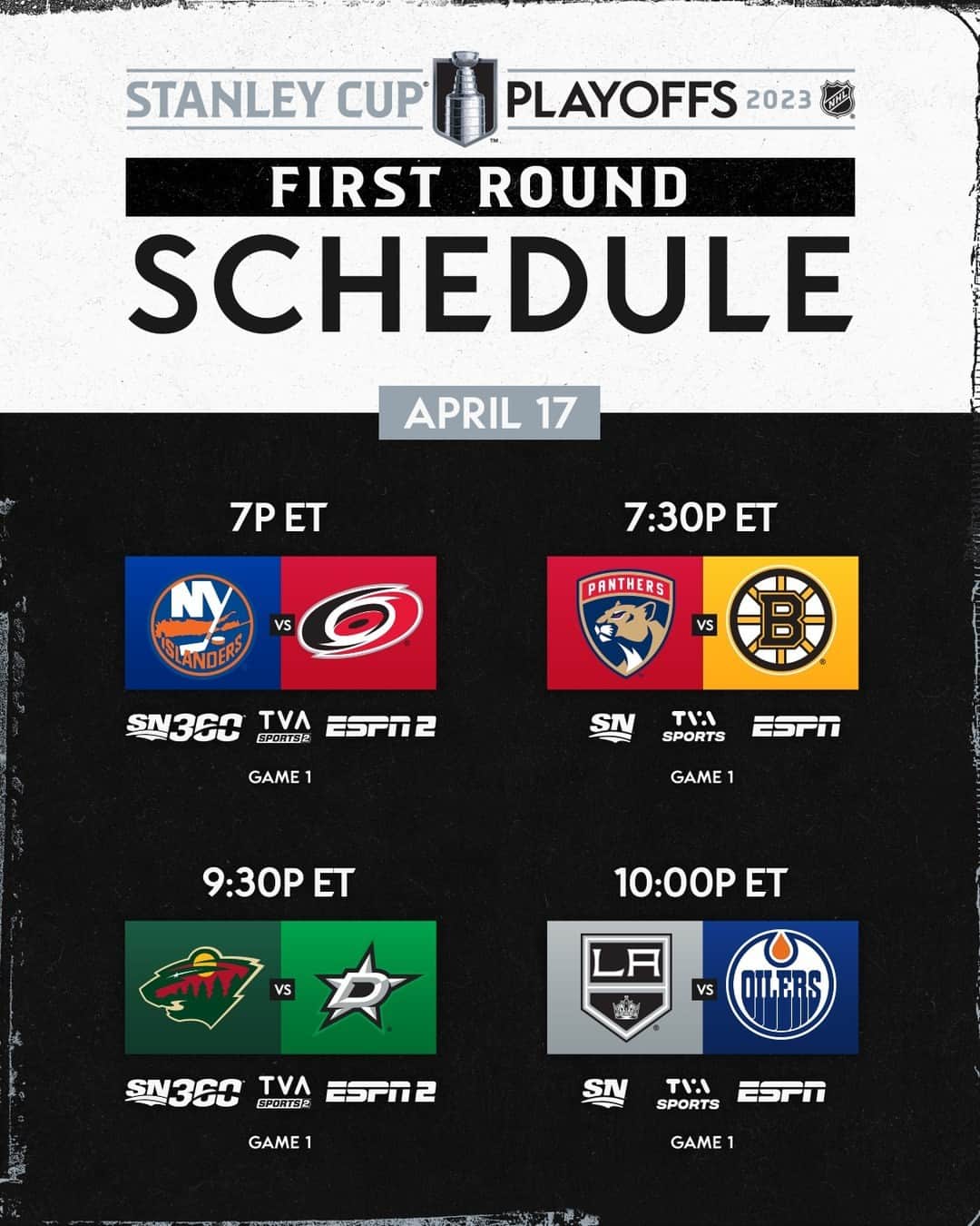 NHLさんのインスタグラム写真 - (NHLInstagram)「It's the beginning of something beautiful. 🥰  The #StanleyCup Playoffs begin TONIGHT at 7p ET on @espn, @tvasports, and @sportsnet — don't miss it! 🤪」4月17日 22時51分 - nhl