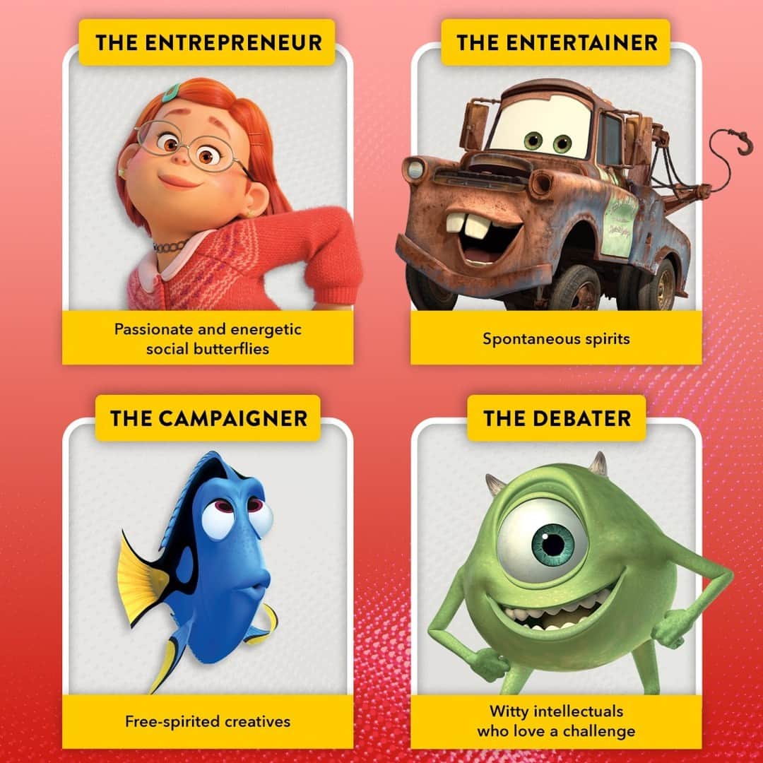 Disney Pixarさんのインスタグラム写真 - (Disney PixarInstagram)「Get in on the hype and discover your Pixar personality type! ✨」4月18日 4時00分 - pixar