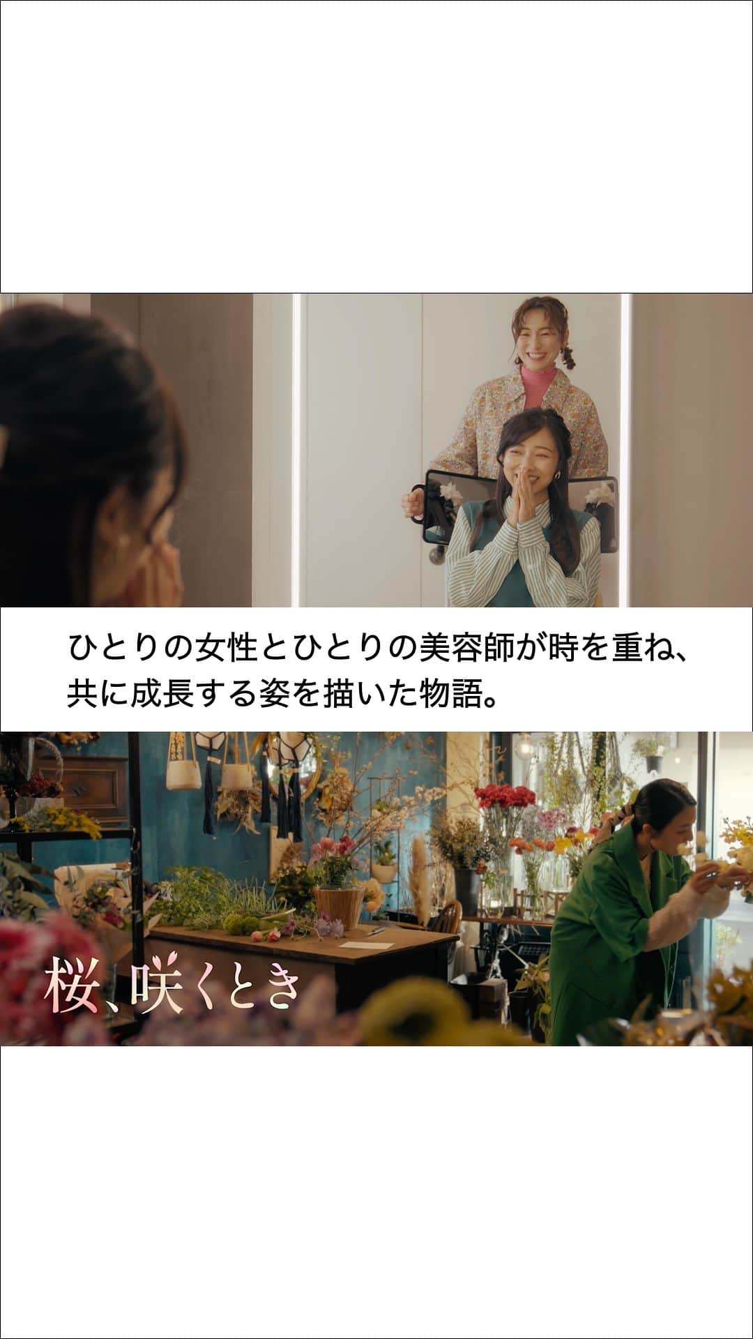 ミルボン Milbon for designer japanのインスタグラム：「⁡ ⁡ キャリアパス・ショートムービー 「桜、咲くとき」 ⁡ 美容師という仕事の素晴らしさを ひとりの女性とひとりの美容師が寄り添いながら影響し合い、 共に成長していく物語として描いたキャリア支援ムービーです。   【メッセージ】 自分のがんばりがお客さまの人生に彩りや喜びを与え、 そこから生まれる笑顔に自分も背中をおされてまた成長できる それが美容師の仕事の魅力ではないでしょうか。 ふたりの物語を通じて、 美容師という仕事の素晴らしさを知り、 これから先のキャリアパスを考えるきっかけとなれば幸いです。 ⁡ 【製作協力】 キャスト：宮下かなこ(アミューズ)　/　小島梨里杏(トヨタオフィス)  脚本：武井彩 監督：御法川修 ⁡ ⁡ 動画の全編は ミルボンエデュケーションidにアクセス📱 動画→【桜咲くとき】で検索‼ ⁡ ⁡ #キャリアパス #ショートムービー #美容師 #美容学生 #入社1年目 #milbon #ミルボン #新入社員」