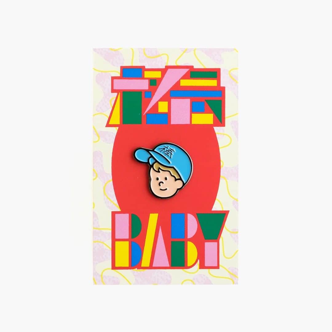 岡村優太のインスタグラム：「"棒BABY" pins  Product : VOU @voukyoto Package Design : Mieno Ryu @mienoryu Illustration : Okamura Yuta @okamurayuta  #voukyoto #pins」