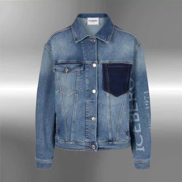アイスバーグのインスタグラム：「Springtime must-have. Discover the ICEBERG oversized jacket in washed blue denim featuring a laser applied logo on the sleeve, available in store and at iceberg.com   #iceberg1974 #iceberg #ss23 #denim #denimjacket」