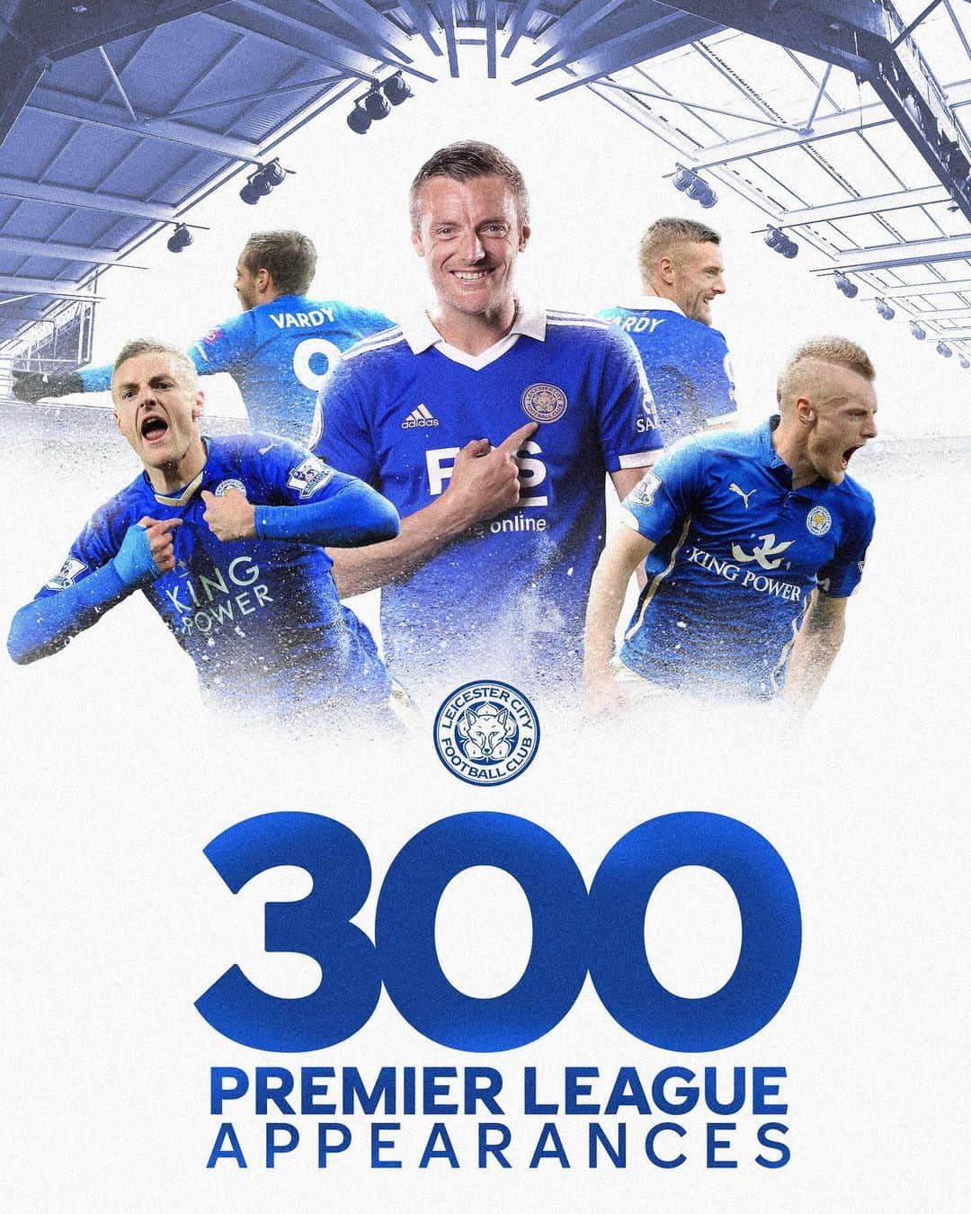 レスター・シティFCのインスタグラム：「The first Fox to reach 3️⃣0️⃣0️⃣ #PL appearances! 🦊」