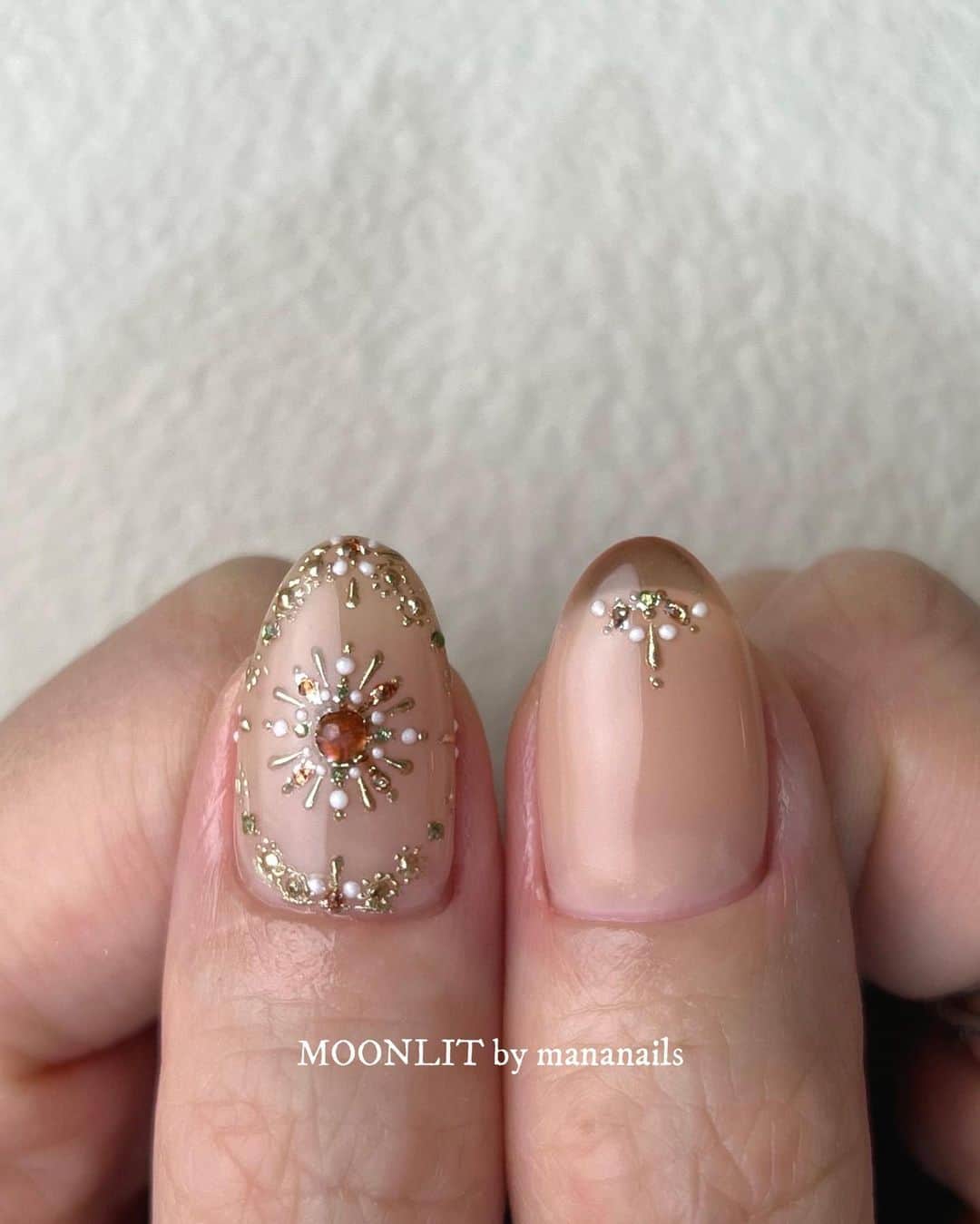 mananailsのインスタグラム：「🪐 長さ足りないところは長さ出しでクリアフレンチに🍮  ☾150minオフ込み(長さ出し5本)」
