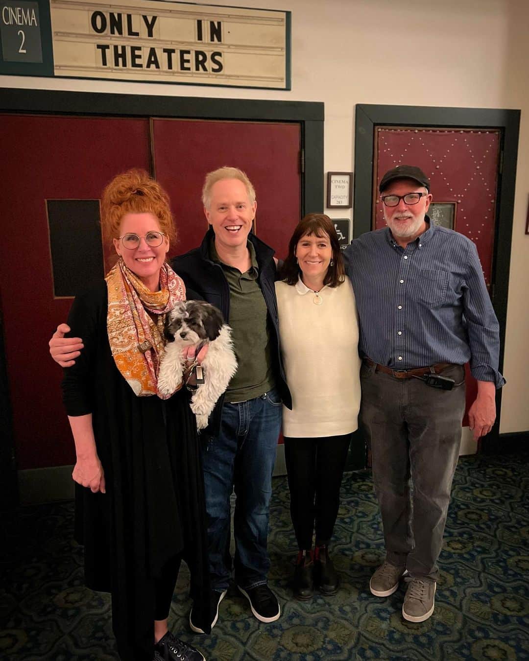 ラファエル・スバージのインスタグラム：「We had such a great time in #Boston!!At the @cinemaworcester and then for our run at the historic West Newton cinema!! This is a family owned business who have run this neighborhood treasure for 44 years. The building has been sold, but now David Bramante, the theaters owner,  is in a fund raising campaign to buy the building and keep it there for the next generation of movie lovers. Great audience response and a wonderful, spirited Q&A run by Lisa Gossels!!  In @onlyintheatersmovie —greglaemmle & @tishlaemmle share their families mission to keep theaters there for us, reminding us of WHY we love going to the movies… in theaters, and how meaningful it is to have passionate theater owners who care about programming not just BIG movies— but independent, foreign and documentary films.   Thank you to EVERYONE who came out to see our film and support these theaters! @cinemaworcester @westnewtoncinema   Also— our extended birthday week! with @jennadeangeles」