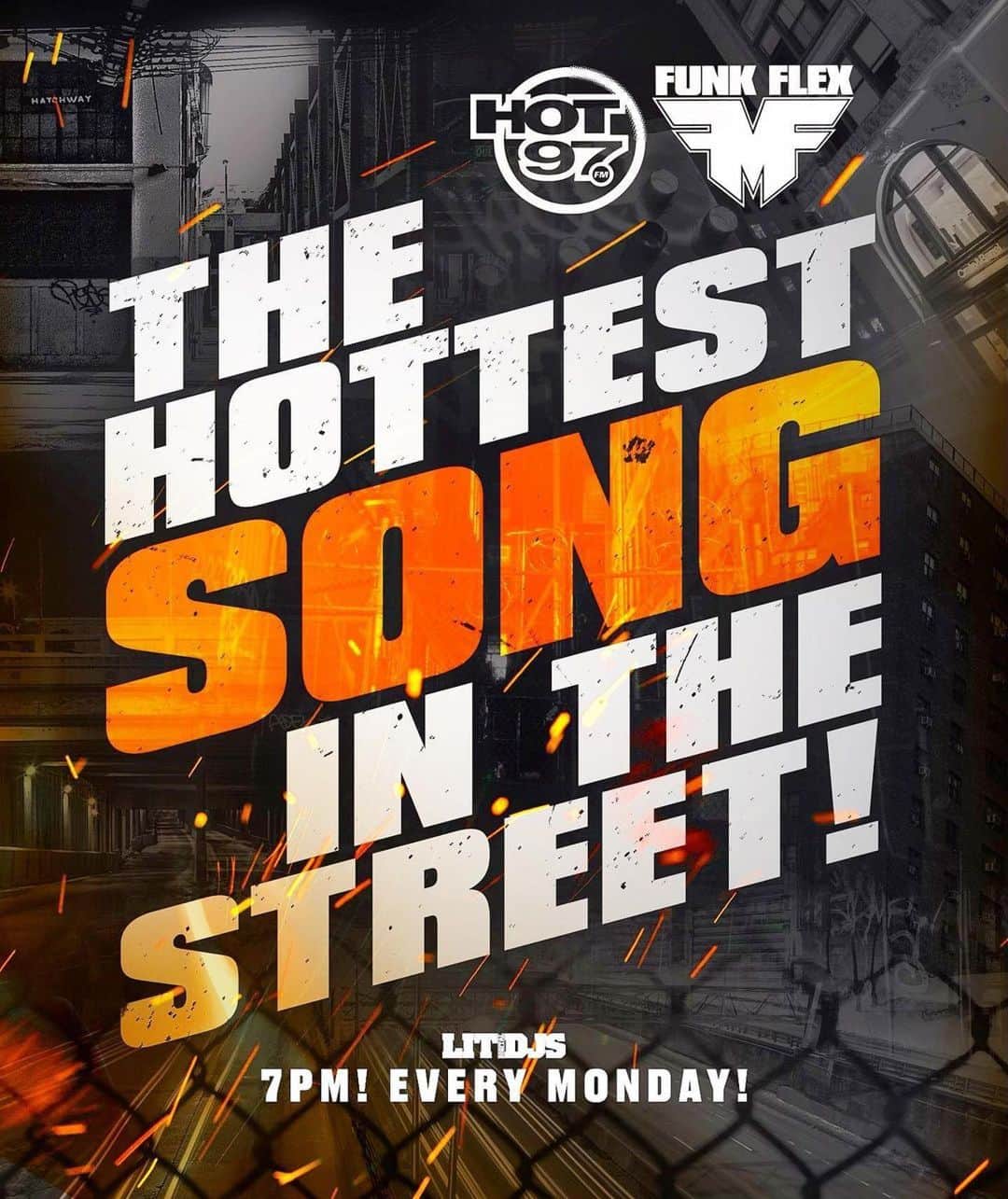 ファンクマスター・フレックスのインスタグラム：「TONIGHT! IS IT @scar_lip ?  WHAT THE HOTTEST SONG IN THE CITY? WHATS THE HOTTEST ARTIST IN CITY? 7PM! HOT97! EVERY MONDAY!」