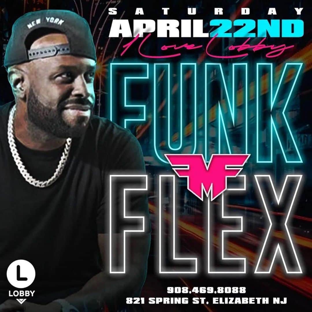ファンクマスター・フレックスのインスタグラム：「ARE YOU READY SATURDAY?  @thelobbynj   FUNKFLEX 3 HOUR OPEN FORMAT SET!  BOOKING FUNKFLEX: LITDIGITALDJS@GMAIL.COM」