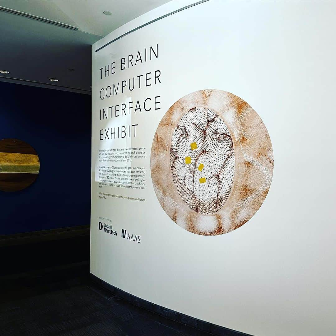 タリン・サザンさんのインスタグラム写真 - (タリン・サザンInstagram)「Last week I unveiled my latest brain child, the world’s first thought-generated art gallery featuring technology from @blackrockneuro & art from @bcicandobetter and other BCI Pioneers inside of research labs.  The exhibit features interactive historical timelines of brain-computer interface tech, current and future brain implants on display, and dozens of thought-enabled artworks.  If you love art or you love the brain, I hope you’ll make it by! The exhibit is free and open to the public from April 14th-Nov 15th, 2023 — and showcases the truly remarkable applications of brain-computer-interfaces with human creative expression.   Next up, the @themuseumofmodernart?   To plan your visit, visit @aaasorg.」4月18日 5時33分 - tarynsouthern