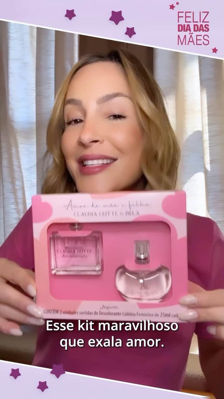Claudia Leitteのインスタグラム：「Gente, eu estava ansiosa pra compartilhar com vocês essa novidade incrível, especial para o Dia das Mães! É o Estojo Amor de Mãe e Filha da @jequiti, em homenagem a mim e à Bela! Ele vem com duas colônias de 25ml – deliciosas, que traduzem todo o amor que a gente compartilha a cada dia! Que tal garantir ele pra presentear aquela mãe e aquela filha especiais que você conhece? Ele já tá disponível com as consultoras e consultores da Jequiti e também pelo site www.jequiti.com.br!  #TodaMãeÉUmaEstrela #DiaDasMãesJequiti」