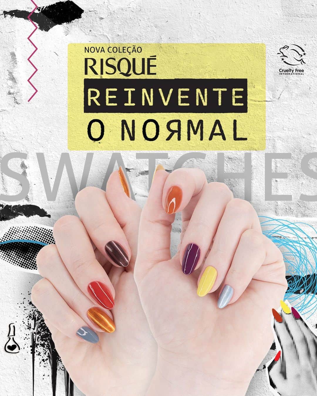 Risqueのインスタグラム：「"Daaaani, você não vai mostrar a nova coleção de Risqué?!" - mas é óbvioooo que SIM, né meus amores?! Conheçam a nova Coleção Risqué Reinvente o Normal! Como sempre, lá no blog tem muito mais fotos! Link na bio e nos stories! E aí, quais as cores preferidas de vocês?   Contem aqui nos comentário (e comentem lá no blog também!)   #RisquéReinventeONormal #EsmaltesRisqué #RisquéOficial #Risqué」