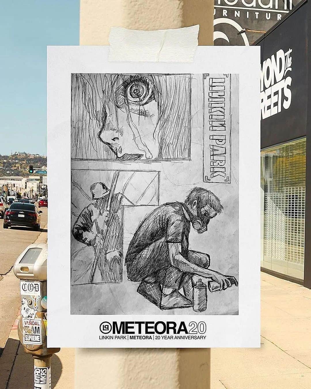 リンキン・パークのインスタグラム：「You delivered on this first round of #MeteoraMonday. Add your own graffiti art with the templates in our pinned post and we might feature you in a future post 🎨」