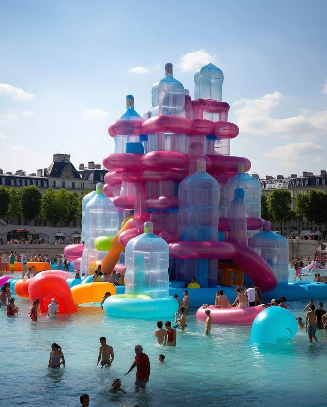 My Little Parisさんのインスタグラム写真 - (My Little ParisInstagram)「Un Paris gonflé : le studio de design berlinois @ulises.ai imagine une série de chateaux gonflables XXL dans Paris. 🇬🇧: The Berlin design studio @ulises.ai imagines a series of XXL bouncy castles in Paris. (📸: @ulises.ai)」4月18日 17時56分 - mylittleparis