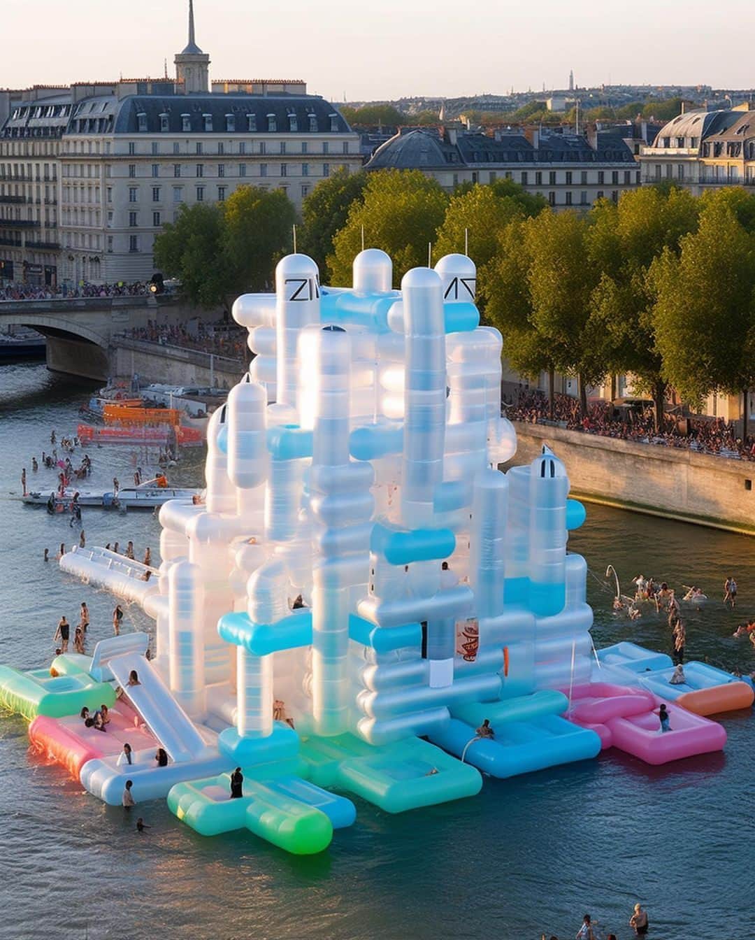 My Little Parisさんのインスタグラム写真 - (My Little ParisInstagram)「Un Paris gonflé : le studio de design berlinois @ulises.ai imagine une série de chateaux gonflables XXL dans Paris. 🇬🇧: The Berlin design studio @ulises.ai imagines a series of XXL bouncy castles in Paris. (📸: @ulises.ai)」4月18日 17時56分 - mylittleparis