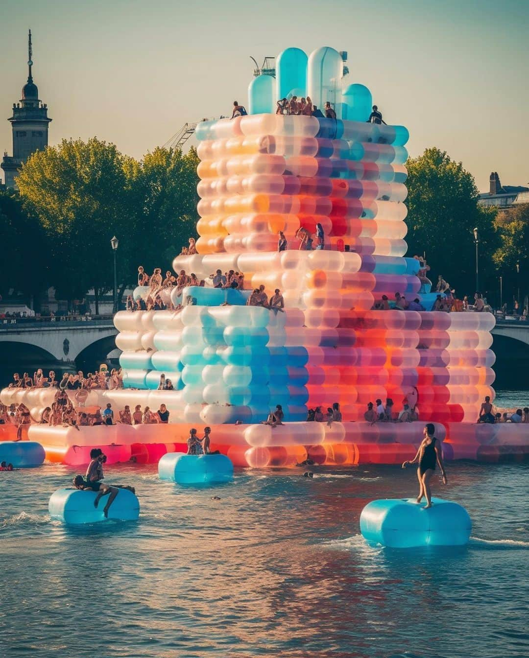 My Little Parisさんのインスタグラム写真 - (My Little ParisInstagram)「Un Paris gonflé : le studio de design berlinois @ulises.ai imagine une série de chateaux gonflables XXL dans Paris. 🇬🇧: The Berlin design studio @ulises.ai imagines a series of XXL bouncy castles in Paris. (📸: @ulises.ai)」4月18日 17時56分 - mylittleparis