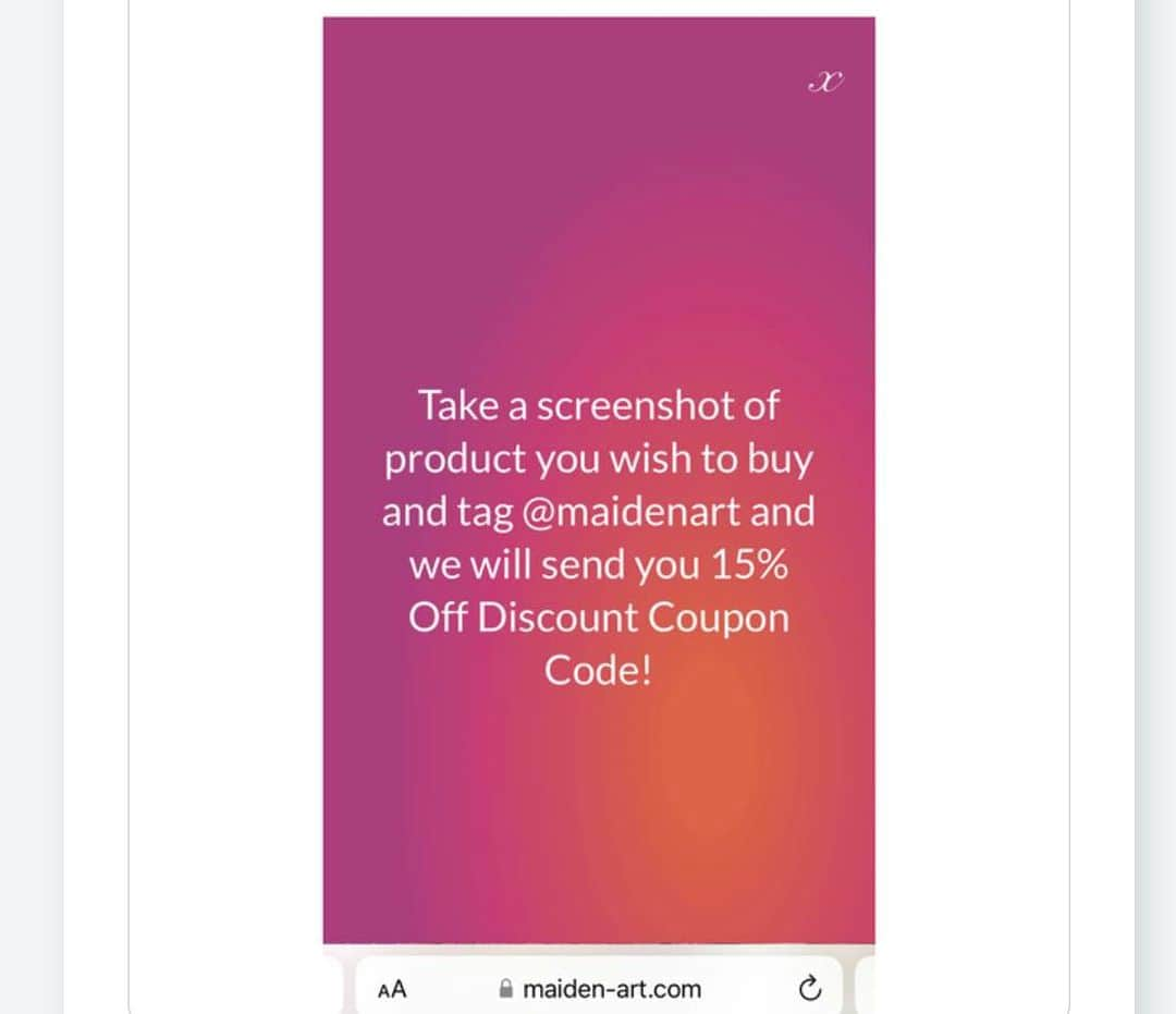 メイデンアートさんのインスタグラム写真 - (メイデンアートInstagram)「Take a screenshot of a product you wish to buy and tagMaiden-Art Fashion Jewelry & Accessories and we will send you a 15% discount coupon code 👩‍💻  #promotion #promo」4月18日 18時00分 - maidenart