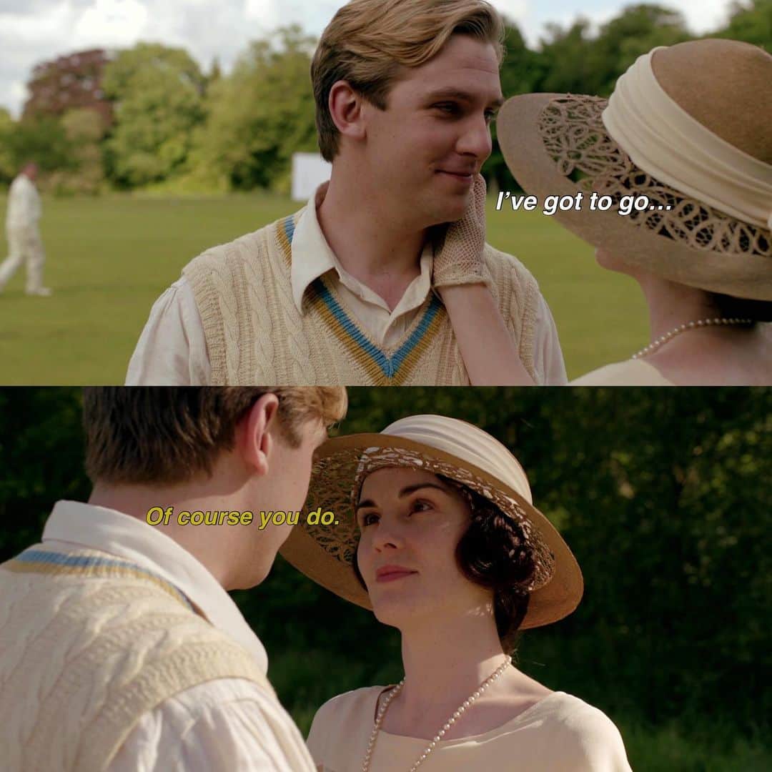 ミシェル・ドッカリーのインスタグラム：「woke up and chose violence today 🥲 #michelledockery #danstevens #marycrawley #matthewcrawley #downtonabbey」