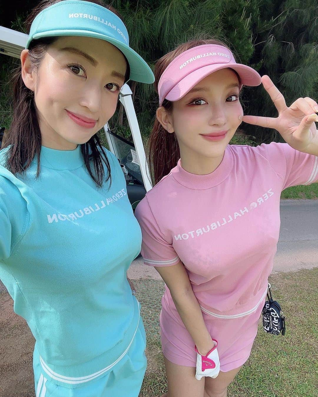 COCOさんのインスタグラム写真 - (COCOInstagram)「沖縄 @theattaterrace でgolf☀️  お揃いのゴルフウェアで💞 全身ピンクで超可愛い！ @zerohalliburton_jp   スコアは前半50だったのに… 後半沢山たたいて112(´；Д；`)♡  #golf #golflife #golfday #okinawa #trip #okinawatrip #golfgirls #沖縄」4月18日 13時40分 - coco_coco000