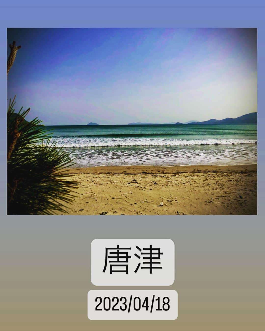 増本 庄一郎のインスタグラム：「鹿児島ロケから、 親父の故郷にちょっと立ち寄り。  ガキの頃、 夏になるとこの海で一日中遊んでたな〜と。  #佐賀県 #唐津 #虹の松原」