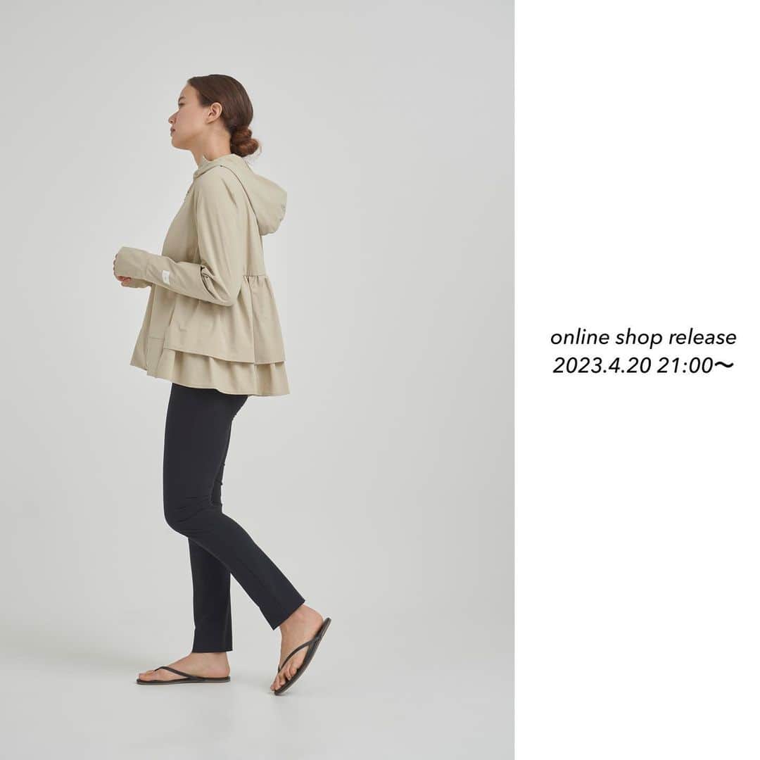 yoriのインスタグラム：「*online shop release*  4/20 pm21:00〜 2023spring  mizugiwaシリーズ新作が 入荷致します！  詳細はonline shopを ご覧下さい！  #COOL撥水パーカー  #サマーレギパン ※新色 ネイビーも(5枚目) 入荷致します！  #yori_japan」