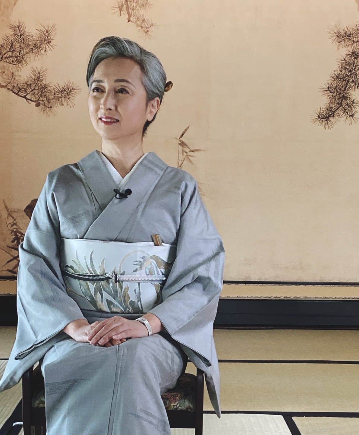 近藤サトのインスタグラム：「国立博物館　応挙館にて #kimono #着物　#国立博物館」