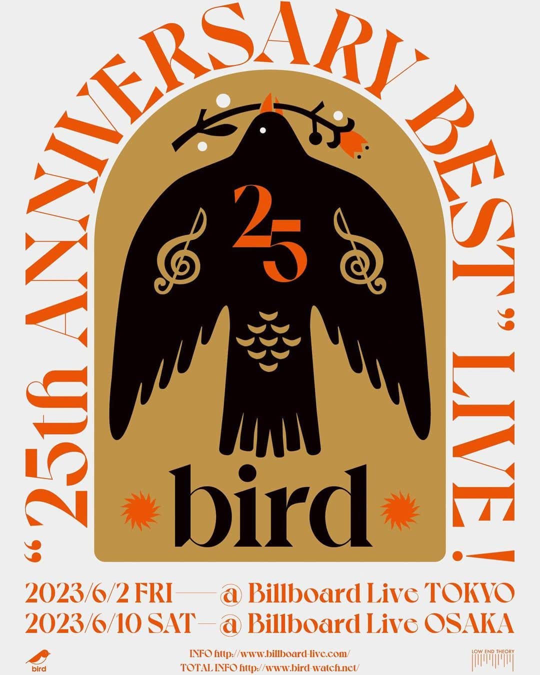 birdさんのインスタグラム写真 - (birdInstagram)「久しぶりにビルボードライブ東京、大阪でライブをやります♪ よろしくお願いします✨  bird ” 25th Anniversary Best ” Live ! 6/2（金）@ Billboard Live TOKYO（東京） 6/10（土）@ Billboard Live OSAKA（大阪） INFO http://www.billboard-live.com/ デビュー25年目のアニバーサリー オールタイム・ベストな選曲で魅せる スペシャルなステージをビルボードライブ東京・大阪にて開催 Personnel #bird （Vo） #GENTA （Dr & Per） #澤田浩史 （B） #樋口直彦 （G） #渡辺貴浩 （Key） #Meg （Bgv） #HanahSpring （Bgv） ● 6/2（金）@ Billboard Live TOKYO（東京） 1stステージ 開場17:00 開演18:00 / 2ndステージ 開場20:00 開演21:00 サービスエリア￥7,500 / カジュアルエリア￥7,000（1ドリンク付） Club BBL会員先行 : 4/25（火）正午12:00〜 一般予約受付開始 : 5/2（火）正午12:00〜 ● 6/10（土）@ Billboard Live OSAKA（大阪） 1stステージ 開場15:00 開演16:00 / 2ndステージ 開場18:00 開演19:00 サービスエリア￥7,500 / カジュアルエリア￥7,000（1ドリンク付） Club BBL会員先行 : 4/25（火）正午12:00〜 一般予約受付開始 : 5/2（火）正午12:00〜 #billboardlive」4月18日 18時07分 - birdwatchnet