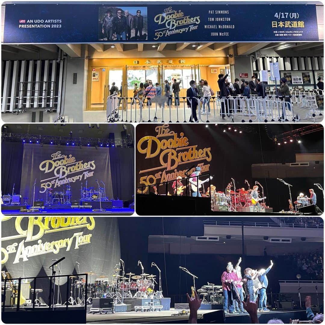 スガシカオのインスタグラム：「ドゥービーブラザーズ@武道館、行ってきました！往年の名曲をまさかの最前列でたっぷり味わってきました。  メンバーみんな結構な年齢にも関わらず、現役感すごいっ！ぼくも同じ歳の時に、あんなにパワフルにパフォーマンスできるだろうか...  個人的にマイケル・マクドナルドのプレイスタイルは好みじゃないんだけど、ことドゥービーに関してはマイケルの曲が好き！ 最高でしたー！」