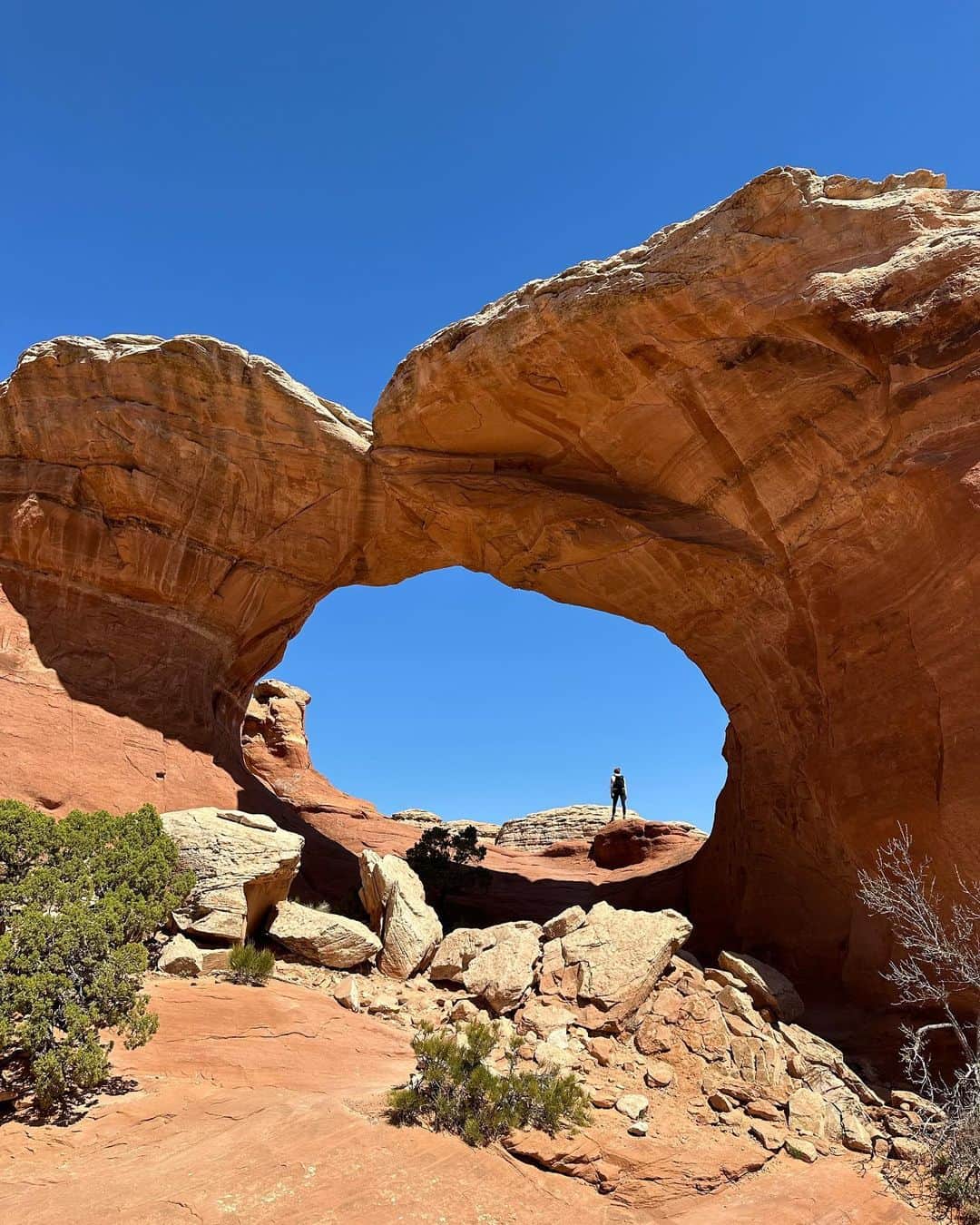 Zanna Van Dijkさんのインスタグラム写真 - (Zanna Van DijkInstagram)「📍Arches National Park, Utah 🇺🇸   Tag someone you want to hike here with! 🥾   Here’s a mega photo dump from our time exploring Arches & the surrounding area! Plus a few little tips & recommendations ☑️   1️⃣ Corona Arch. This isn’t technically in the park, but a short 10 minute drive away. It’s a fun hike there with a short chain assisted section, and is a great sunset spot.  2️⃣ Delicate Arch. The most famous arch in the park, most people go for sunset so arrive at sunrise to avoid the crowds.  3️⃣ Devils Garden Trail. Definitely the best (and longest) hike in the park - don’t miss it!  4️⃣ Double O Arch. My favourite arch in the park! Make sure you climb up behind it for the best views. 5️⃣ Anywhere it says “primitive trail” - do it! It’s more adventurous routes with less hikers, the dream! 6️⃣ Double Arch. (Different to Double O Arch!). Don’t forget to look up!  7️⃣ Broken Arch. Combine this hike with Sand Dune Arch to hit two birds with one stone.  8️⃣ Long shadows. It’s always wise to arrive early at the National Parks to avoid most of the crowds. Plus to get to see everything in beautiful soft light!  9️⃣ Mill Creek Falls. The perfect spot for a post hike swim! The hike there has three river crossings so I recommend wearing hiking sandals.  🔟 Happy faces. If you can’t tell - we are having a glorious time 🥰  You only really need one full day in Arches as long as you are awake for sunrise & willing to do multiple hikes in a day! I’ll be sure to share a blog post with a one day itinerary for you ♥️ #archesnationalpark #moabutah #utahroadtrip」4月18日 20時53分 - zannavandijk
