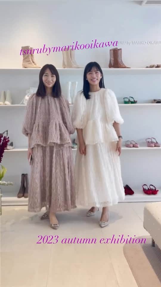 のインスタグラム：「2023autumn展示会にお邪魔しました🤍 クローゼットに @tsurubymarikooikawa のお洋服が少しずつ増えて素敵空間になりつつあります…🕊  #tsurubymarikooikawa #158cm #ツルバイマリコオイカワ」