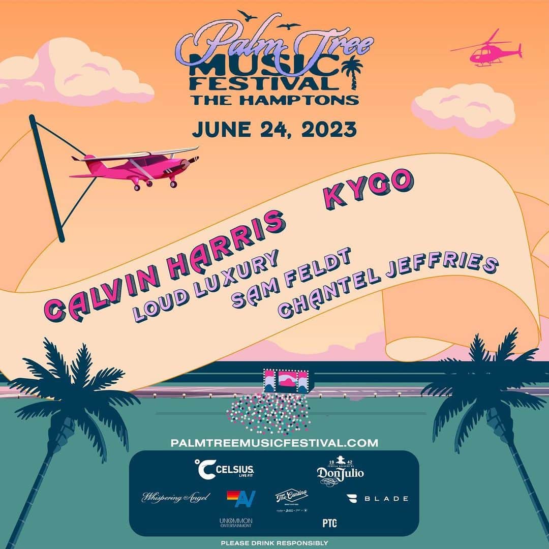 KYGOのインスタグラム：「Your 2023 Palm Tree Music Festival Hamptons Lineup is HERE! 🌴🪩  Be sure to sign up for the pre-sale in the next 24 hours to get early access! Pre-Sale Begins TOMORROW 4/19 @ 10AM EDT.   Click the link in our bio to sign-up.」